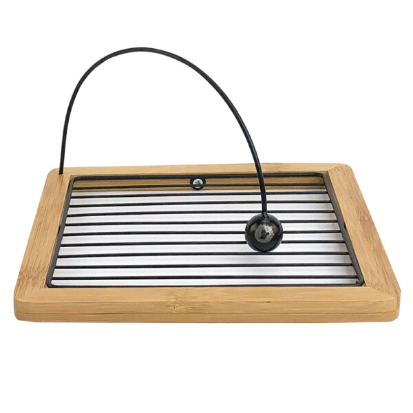 Bamboo/Iron Napkin Holder; (18x18x9)cm, Black