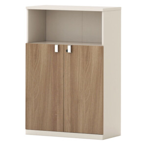 Filing Cabinet (80x40x120)cm, Light Walnut/Soft White