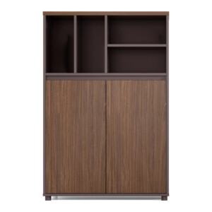 Office Credenza, 2-Doors; (80x40x80)cm, Brown Oak/Brown