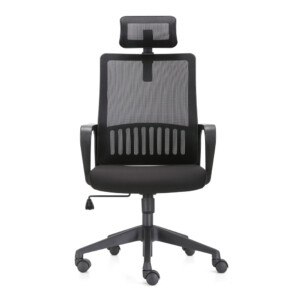 High Back Office Chair, (54x59x122)cm Mesh/Fabric, Black