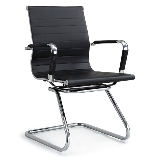 Visitor Office Chair, (57x56.5x88)cm PVC, Black