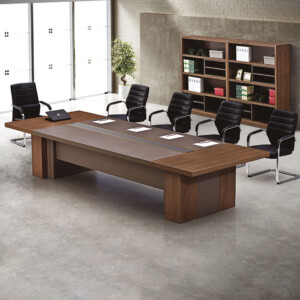 Meeting Table: (460x140x75)cm, Walnut/Grey