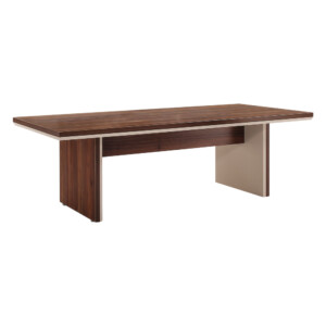 Meeting Table: (240x116x75)cm, Cream Walnut/Cream White