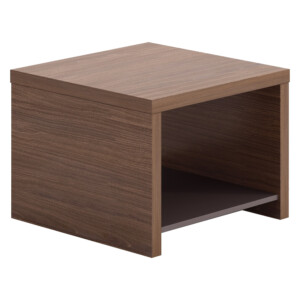 Cube Shaped Office Coffee Table: (60x60x65)cm, Brown Oak/Brown