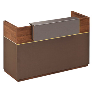 Reception Desk: (160x60x105)cm, KingWalnut/Kano Grey