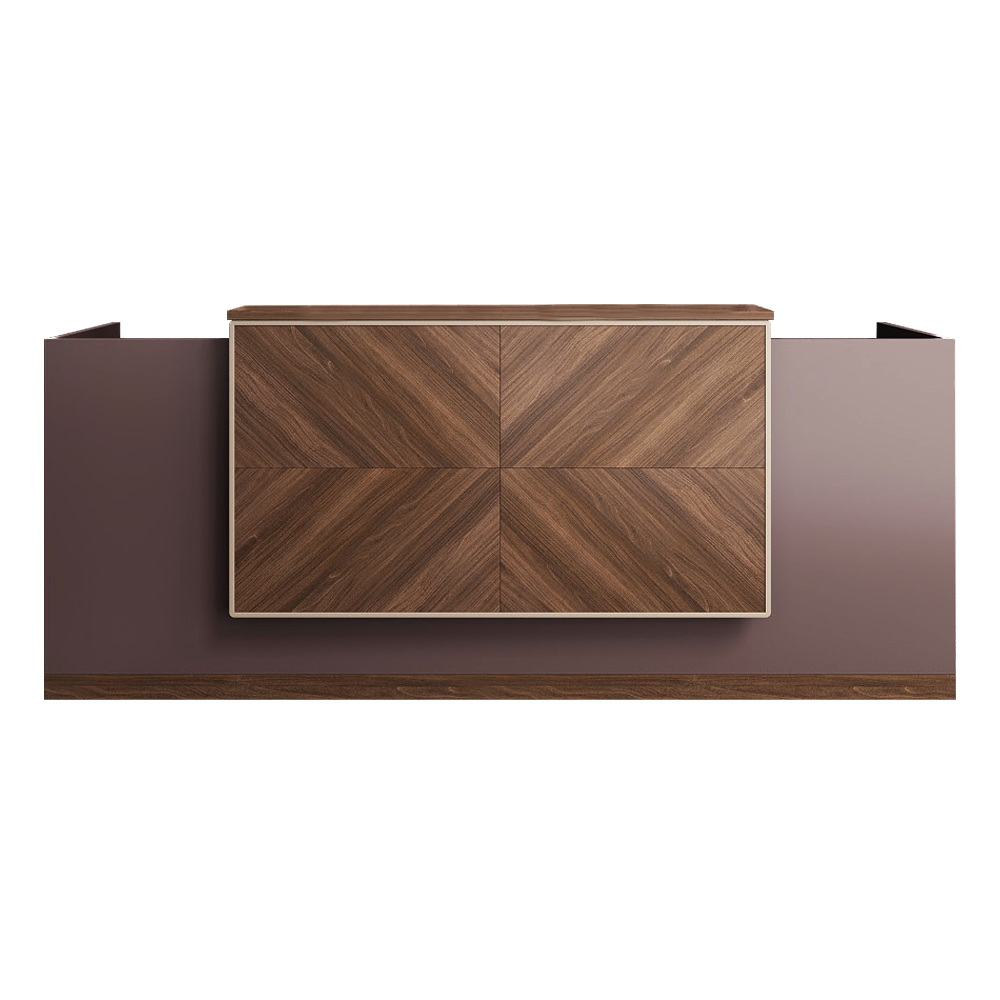 Reception Desk + Mobile Pedestal; (240x74x108.5)cm, Brown oak/Brown