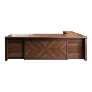 Office Desk + Mobile Side Return + Pedestal; (200x218x75)cm, Brown oak/Brown