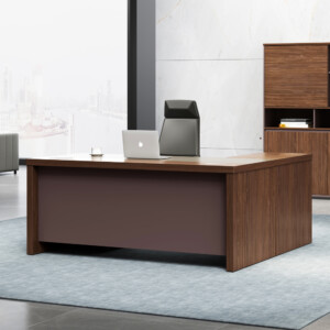 Office Desk + Mobile Side Return + Pedestal; (180x80x75)cm, Brown oak/Brown