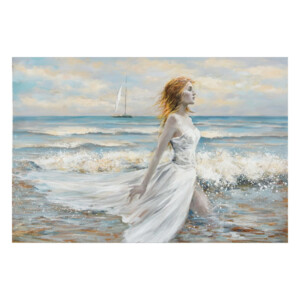 Lady on the Beach: Oil Painting: (150x100x3.5)cm