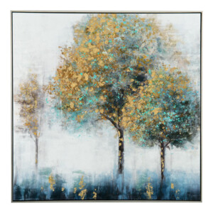 Splatter Paint Tree: Printed/Oil Painting + Frame: (100x100x2.2)cm