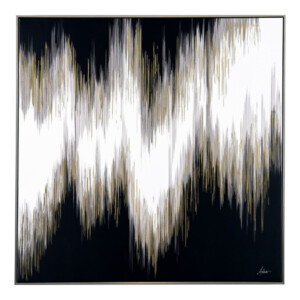 White Abstract: Printed Painting + Frame: (100x100x2.2)cm