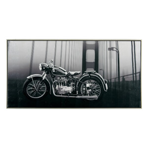 Motorbike: Printed/Oil Painting + Frame: (120x80x3.5)cm
