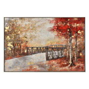 Forest Bridge: Oil Painting With Frame: (100x150x3)cm