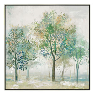 Trees: Oil/Printed Painting With Frame: (100x100x3.5)cm
