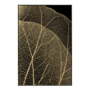 Close Up Leaf: Oil/Printed Painting With Frame: (80x120x3.5)cm
