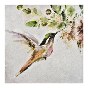 Humming Bird: Oil Painting With Frame: (60x60x2.2)cm