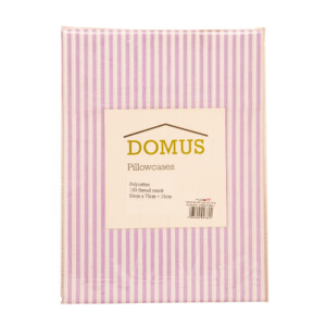DOMUS: Pillow Case Set: 2pc, Stripes 180T: 50x75+15cm