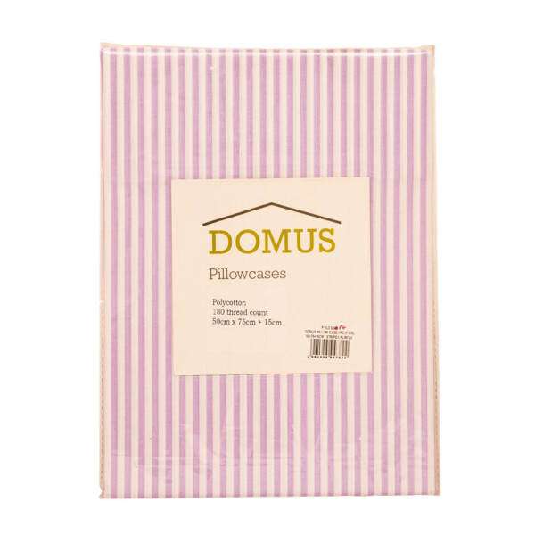 DOMUS: Pillow Case Set: 2pc, Stripes 180T: 50x75+15cm