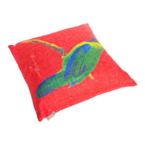 Red with Bird Decoration Outdoor Pillow; (45 x 45)cm,