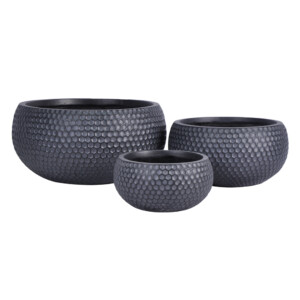 Fibre Clay Pot: Medium (37.5x37.5x18)cm, Anti Black
