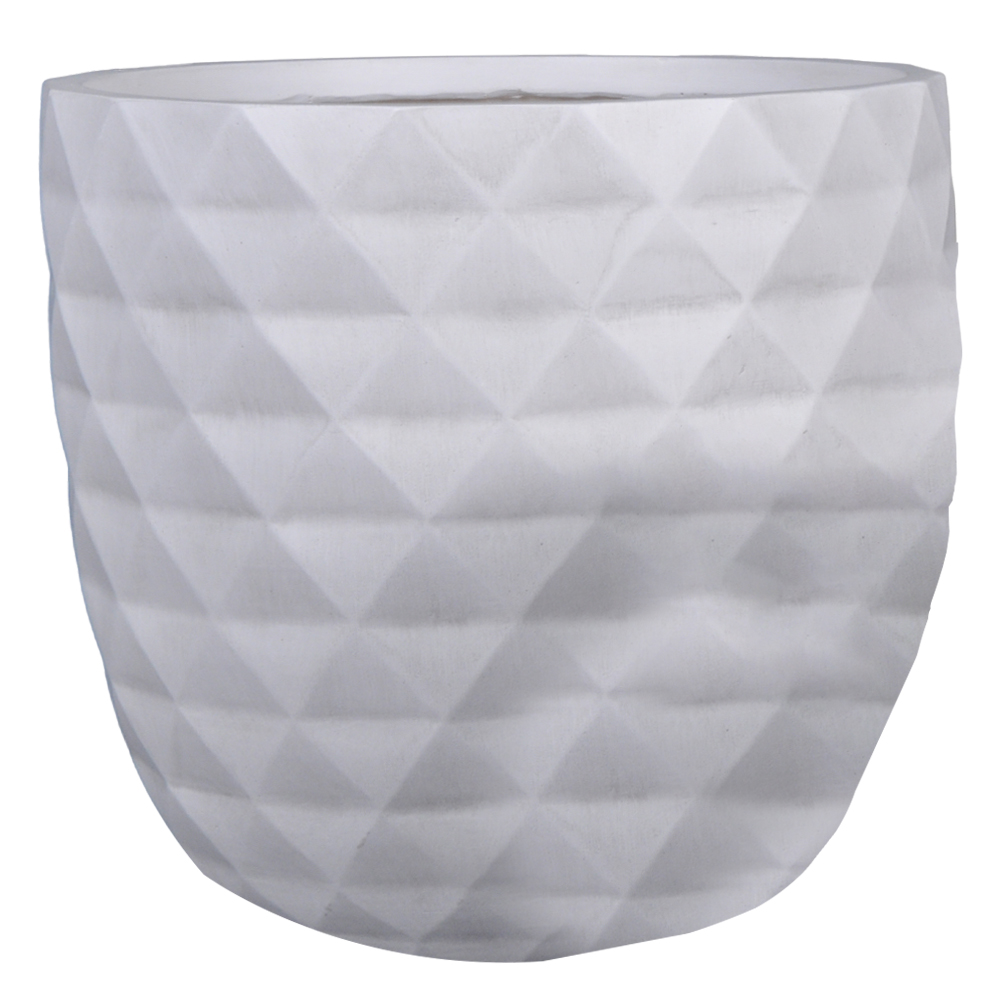 Fibre Clay Pot: Large (44x44x43)cm, Anti White