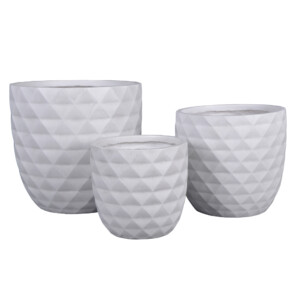 Fibre Clay Pot: Medium (37x37x36)cm, Anti White