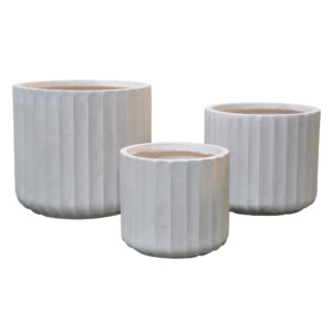 Fibre Clay Pot: Large (36x36x32)cm, Anti White