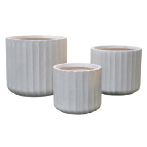 Fibre Clay Pot: Small (24x24x21)cm, Anti White