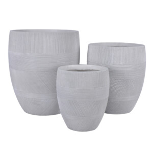 Fibre Clay Pot: Small( 27x27x32)cm, Anti White