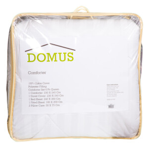 DOMUS: Queen Comforter Set 6pc: 250TC-2.0 Striped: 230x240cm