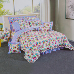 Microfiber Comforter Set; King-13pcs, Floral Pattern