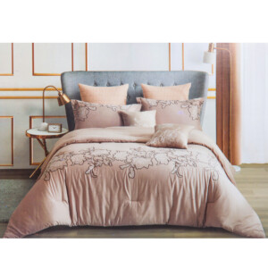 Domus: King Comforter Set: 7pcs: (240x260)cm, Peach