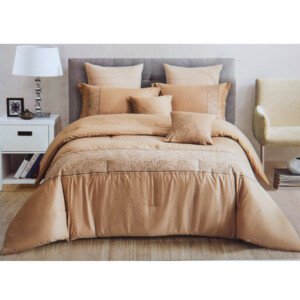 Domus: Queen Comforter Set: 7pcs: (220x230)cm, Beige