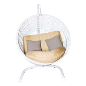 Swing Basket With Frame + Steel stand + 2 Pillows + Cushion; (125x125x70)cm