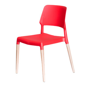 Plastic Relax Chair With Beech Wood Legs #8086