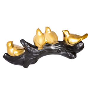 DOMUS: Abstract Sculpture, Black/Gold; 14.5inch #MB1656