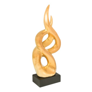 Domus: Abstract Sculpture With Base, Gold/Black; 20inch