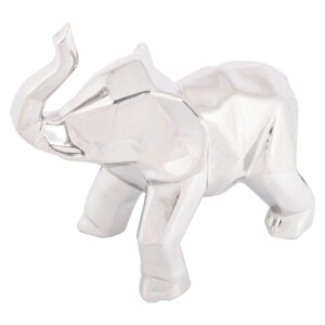 Domus: Abstract Elephant Sculpture, Silver; 10inch