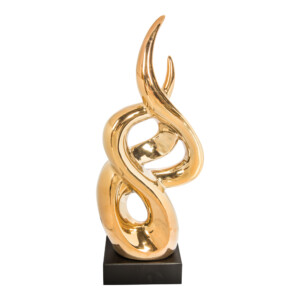 Domus: Abstract Sculpture With Base, Rose Gold/Black; 20inch