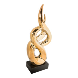 Domus: Abstract Sculpture With Base, Rose Gold/Black; 20inch