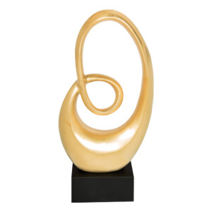 Domus: Abstract Sculpture With Base, Gold/Black; 22inch
