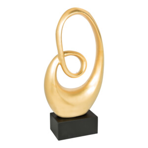 Domus: Abstract Sculpture With Base, Gold/Black; 22inch