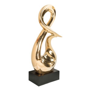 Domus: Abstract Sculpture With Base, Rose Gold/Black; 24.5inch