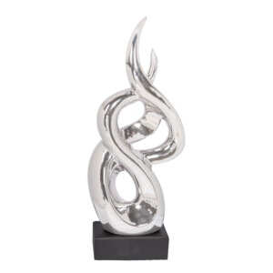 Domus: Abstract Sculpture With Base, Silver/Black; 20inch