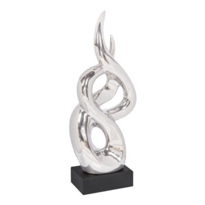 Domus: Abstract Sculpture With Base, Silver/Black; 20inch