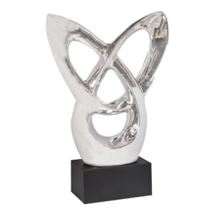 Domus: Abstract Sculpture With Base, Silver/Black; 26inch