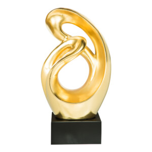 Domus: Abstract Sculpture With Base, Gold/Black; 27inch