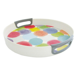 Domus: Round Serving Tray With Silicone Handle #DS21691BF