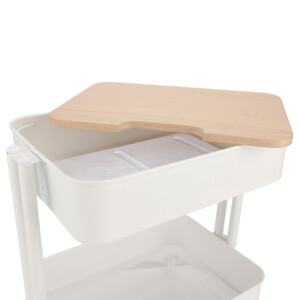 Ello 3-Tier Storage Cart; (43x35x78)cm, White/Brown