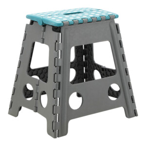 Septo/B Foldable Step Stool; 28.5x21.5x39cm, Grey/Turquoise